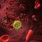 3d rendered illustration of HIV circulating in the blood vessel.
